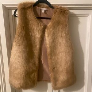 Brown fur vest